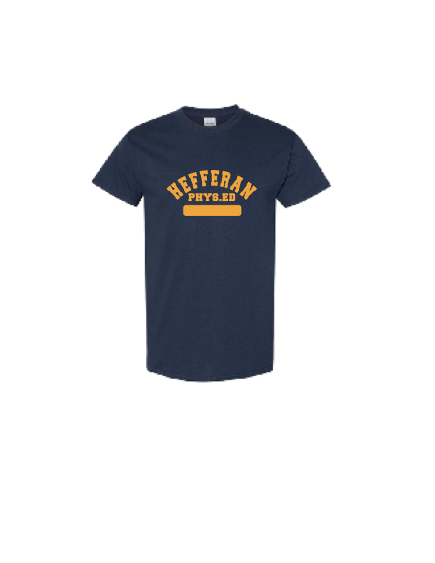 Hefferan School Student Gym Uniform T-Shirt Gold/Blue