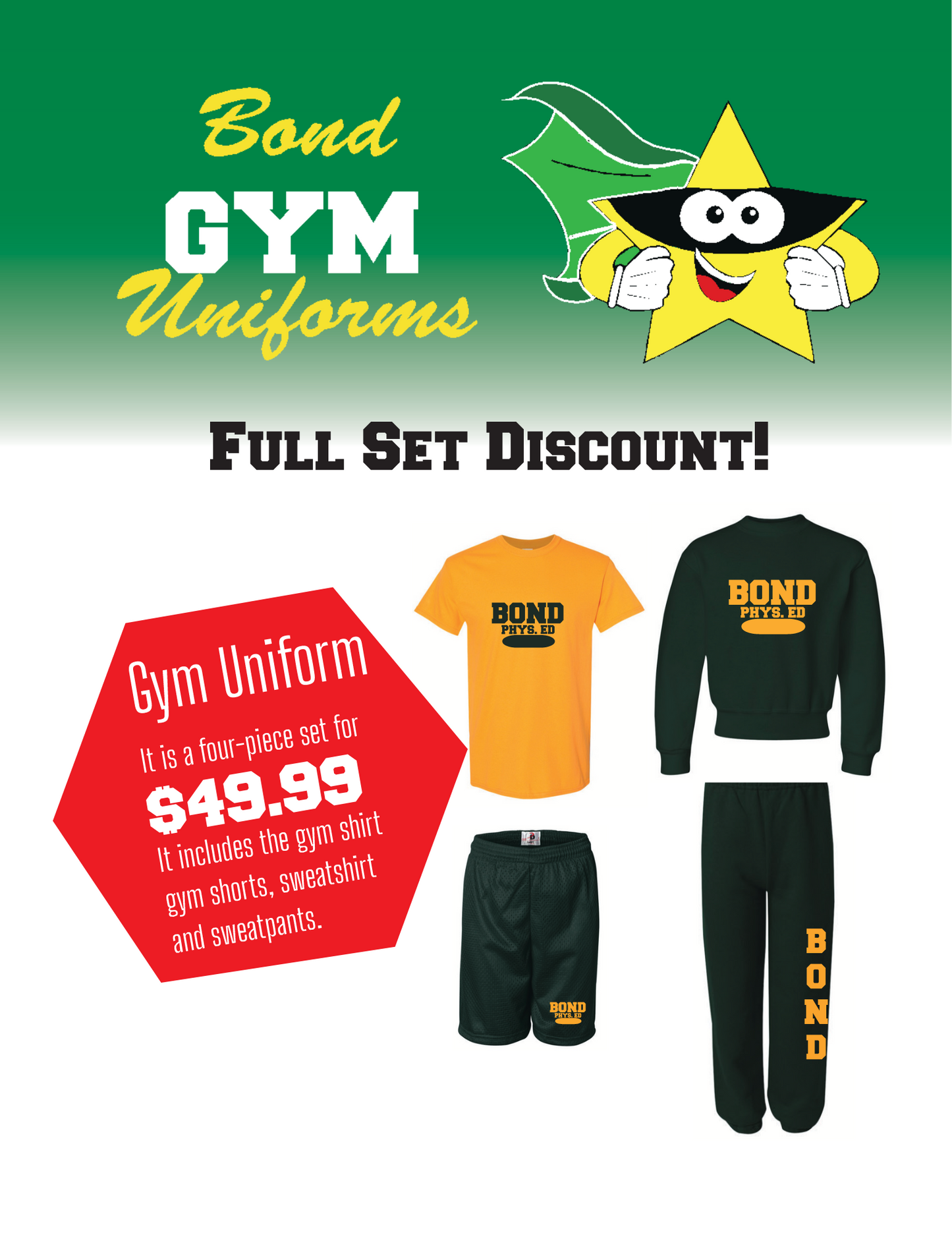 Bond Student Gym Uniform Kit