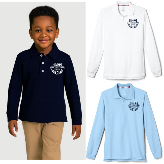 Sea of Learning Daycare Long Sleeve Polo Shirt