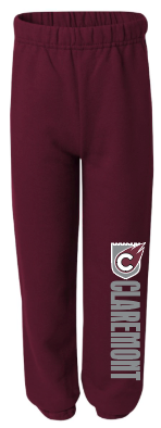Claremont School Gym Sweatpants Maroon